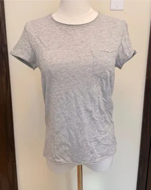 Brave Soul London gray short sleeve basic pocket tee thumbnail 1