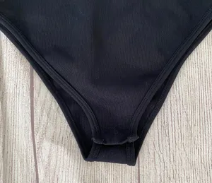 Bodysuit women S scoopneck Longsleeve fitted black thumbnail 2