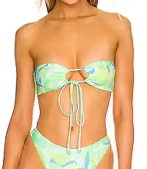 Faithfull The Brand Arriba Bikini Top in Galarosa Print Sz S‎ thumbnail 1