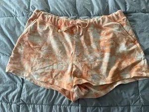 tie dye orange cotton shorts Size XL thumbnail 1