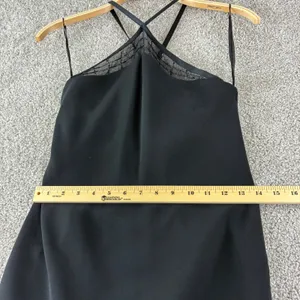 Jones New York Dress Halter Gown Womens 6 Black Formal Dress Sheer Beaded Hem‎ thumbnail 4