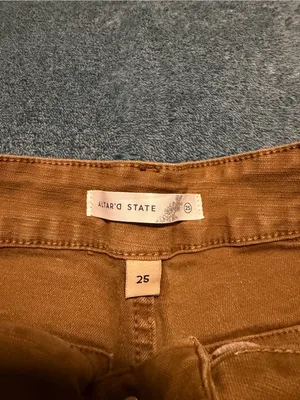 Altar'd State Mica Denim High Rise‎ Utility Straight Leg Cargo Pants 25 Mustard thumbnail 4