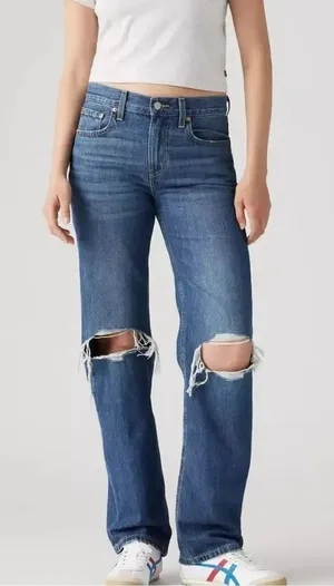 Levi’s Low Pro Straight Jeans Dark Wash Women’s 26 thumbnail 1