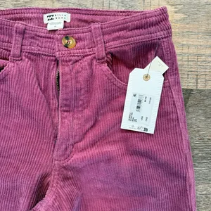 NWT Billabong Be Free Purple Corduroy Cropped Wide Leg Pants Size 25 Bohemian thumbnail 3