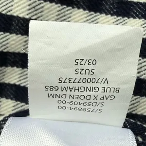 Gap x DOEN Gingham Denim Mini Shift Dress Navy Blue White Size 0 NWOT thumbnail 6