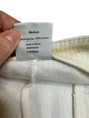 🤍 Varley Aberdeen Straight Leg Pant Cord Sweat Cream Medium 🤍 thumbnail 6