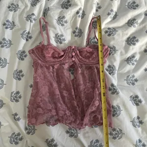 Out From Under Cherie Sheer Lace Babydoll Cami Rose‎ Pink Small thumbnail 9