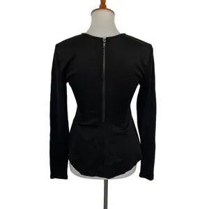 Urban Outfitters Silence Noise Womens Peplum Top Medium Black Long Sleeve Zip thumbnail 3