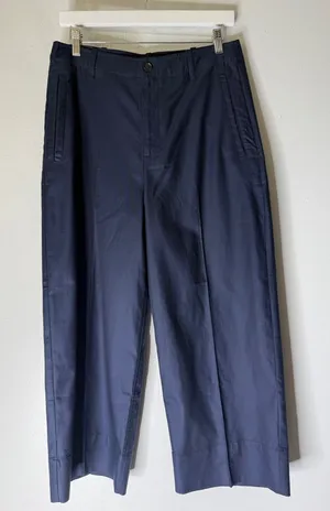 banana republic Factory Wide Leg High Rise Cropped Navy Pants Size 8‎ thumbnail 1