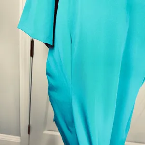 Mandala Teal Scrub Top Women’s 2XL Equa-Tek Stretch V-Neck Medical Workwear thumbnail 4