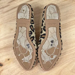 Women's Cleo‎ Leopard Print Knit Casual Pointed Toe Ballet Flats Tan 7 thumbnail 7