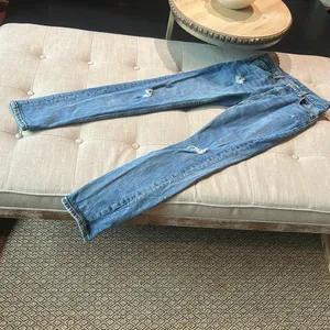 Levis Classic Blue Denim Distressed Jeans Size 28 thumbnail 2