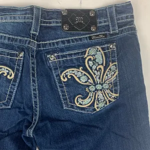 Miss Me size 30 boyfriend capri jeans denim chunky stitch crop thumbnail 12