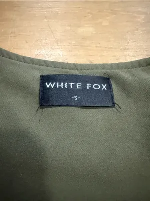 White Fox Olive Green Contrast Stitch Zip Front Corset Crop Top Size Small thumbnail 4