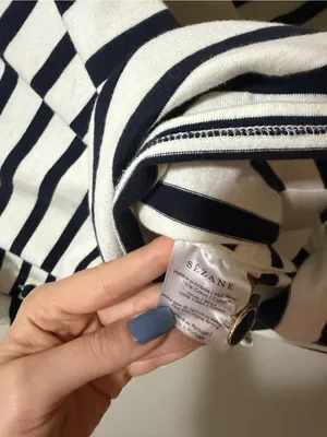 Sézane Noan Marinière Breton Striped Top Medium Cream Navy thumbnail 6