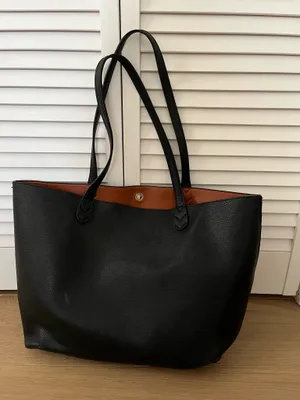 Faux Leather Tote Bag Black thumbnail 1
