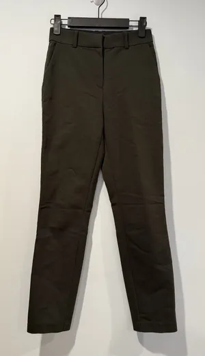 H&M Pants Women 2 DarkOlive Stretch Work Career Travel Elastic Minimalist Office thumbnail 1