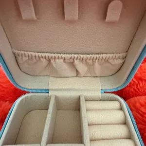 Light blue compact travel jewelry box thumbnail 8
