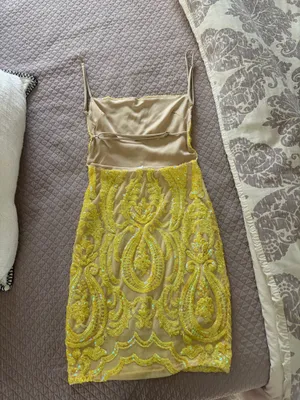 Lucy in the Sky Yellow Sequin Dress Backless thumbnail 9