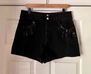 Pink Pistol Sunshine & Rodeo Black Fringe Shorts thumbnail 1