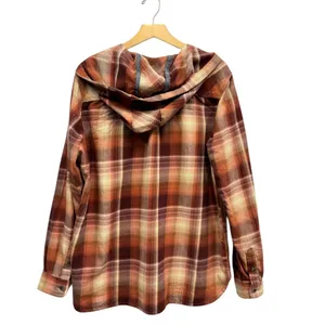 Carhartt Women's Hooded Flannel Shirt Brown Multi Plaid size XL (16/18) thumbnail 4