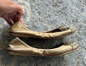 Sam Edelman Beatrix Egypt Spike Cap Toe Flats Gold 7 thumbnail 7