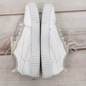 Puma Carina 2.0 Laser Cut Flowers Sneakers White Gold Logos Athletic Feminine 7 thumbnail 7