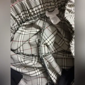 Full Tilt Black and Cream cuffed Plaid Trouser Pants thumbnail 8