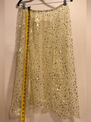 Free People Sequin-Embellished Shine On Midi Slip Skirt in Pale Gold thumbnail 10