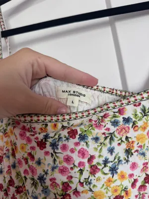 Max Studio White and multi color floral midi sundress thumbnail 3