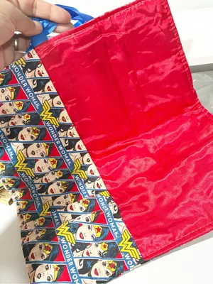 Wonder Woman Fabric Makeup Brush Holder Cosmetic Tie Closure thumbnail 2