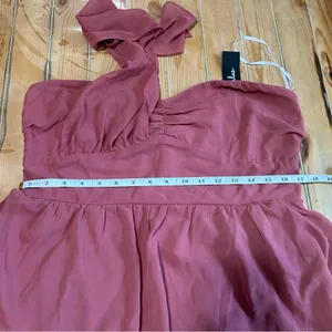NWT Lulus Elevated Vision Rusty Rose One-Shoulder Tiered Maxi Dress thumbnail 9