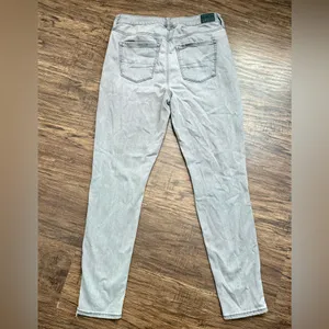 American Eagle Outfitters Women's Light Gray Ripped Skinny Jeans Sz‎ 6 thumbnail 3