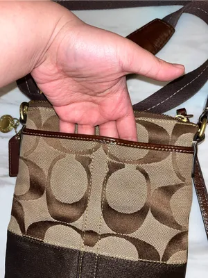 COACH L0649-10129 Y2K Signature Jacquard Crossbody Purse Brown thumbnail 10