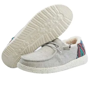 HEY DUDE WOMEN'S WENDY FUNK WOOL Loafer Shoes in Gray Size 10 thumbnail 2