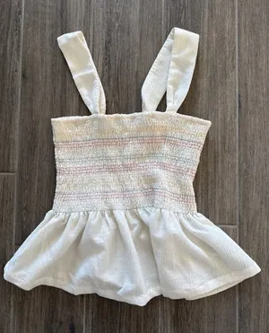 Madewell Tank top Scrunch Blouse Ivory Size M Boho thumbnail 1