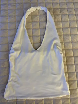 SHEIN White Halter V-Neck Tank Top Women’s Size M thumbnail 1