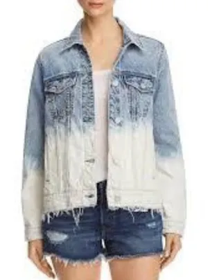 NEW Blank‎ NYC Raw Hem Dip Dye Jean Jacket XS thumbnail 1