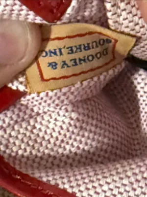 Original Vintage DOONEY & BOURKE True Red Leather Hand Bag patent leather thumbnail 7