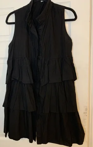 Ucozee dress Loose black with three-stroke skirt and buttons on the neck S thumbnail 1