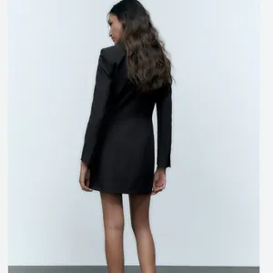 Nwot Zara Jacket Dress With Pearl Buttons Bloggers Fav Black Small thumbnail 4