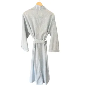 NWT Haven Well Within Cotton Linen Long Robe Medium Batik Dot Saltwater Quiet thumbnail 4
