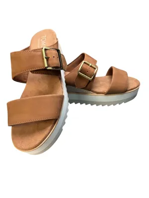 TOMS Diana Mule Buckle Platform Sandals Brown Sugar - Size 8.5 with Box thumbnail 5