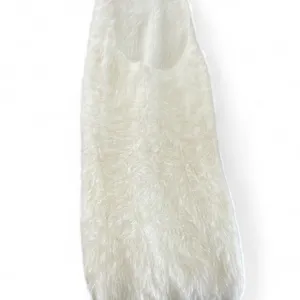 Zara white fuzzy sleeveless mini dress with a soft shaggy faux-fur Size S/XS thumbnail 4
