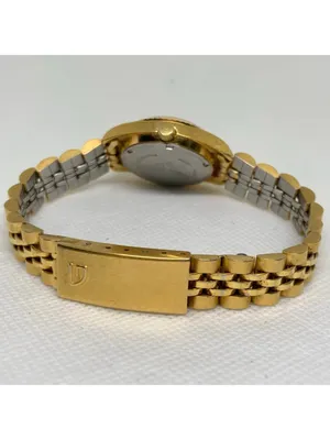 Gruen since 1874 gold tone date classic watch 26mm Japan up to 7.5” running thumbnail 5