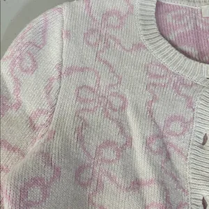 loveshackfancy Veronika Wool-Blend Bow Cardigan Printed Sz Xs X-small thumbnail 4