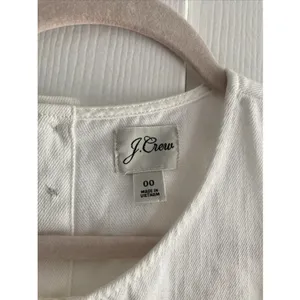 J.Crew‎ Button-Back Shift Dress Womens Size 00 White Denim Mini Rush Sorority thumbnail 3