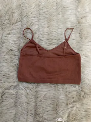 Abercrombie & Fitch Ribbed strappy racerback crop Top Large thumbnail 2