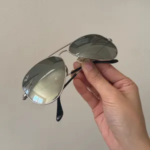 Ray-Ban Aviator Sunglasses - Silver Frame with Gray Metallic Lenses thumbnail 2