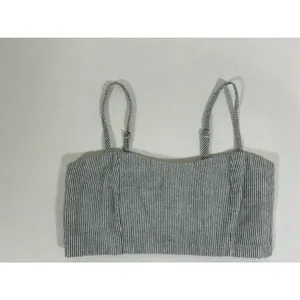Brandy Melville Blue White Pinstripe Smocked Crop Cami Top Adjustable Straps thumbnail 11